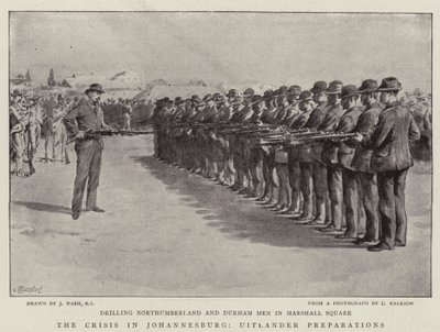 La crisis en Johannesburgo, preparativos de los Uitlander de Joseph Nash
